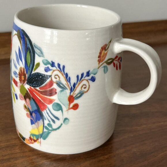 Anthropologie Starla M. Halfmann "Petal Palette" Monogram Letter "B" Mug Floral - Picture 4 of 11